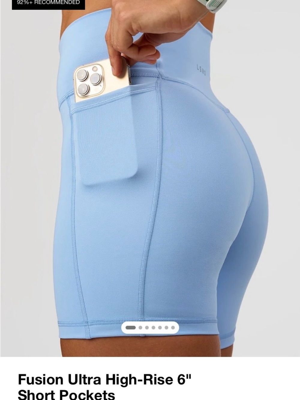 Light Blue High-Rise Bike Shorts with Pocket